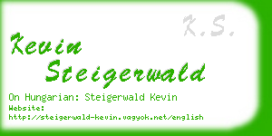 kevin steigerwald business card